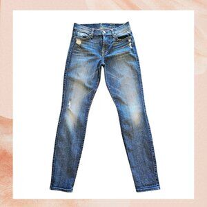 7 For All Mankind Med Dark Wash Ankle Skinny Jeans